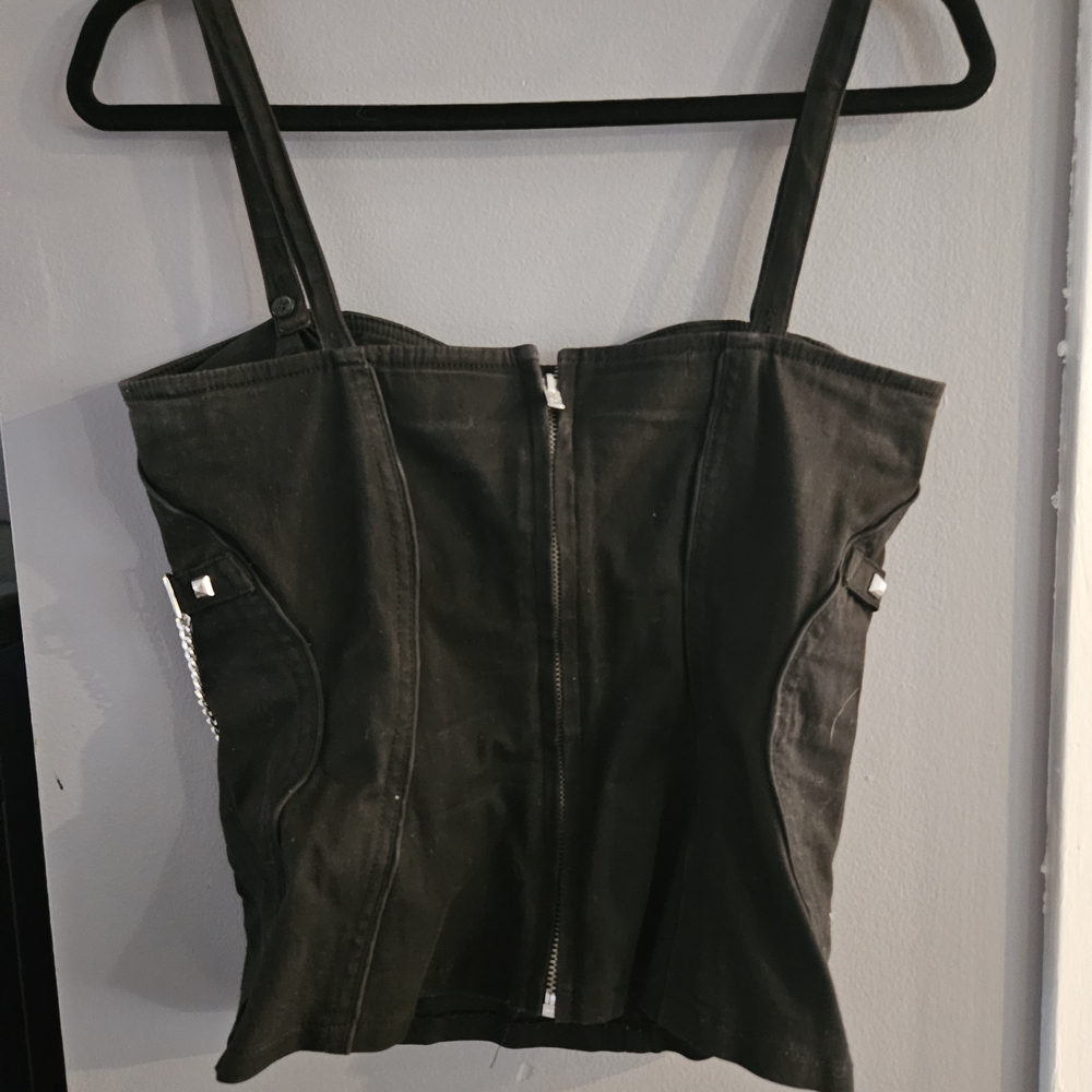 RARE Tripp NYC Black Corset with Studs and Chains - Picture 5 of 6